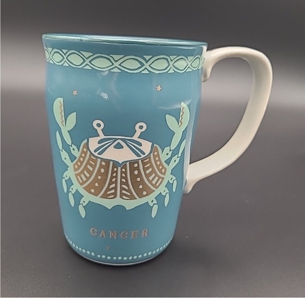 Anthropologie Cancer Zodiac Mug - Blue and Cream